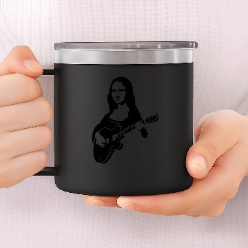 Discover Mona lisa with a guitar 14oz Stainless Steel Tumblers