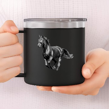 Discover BLACK STALLION HORSE 14oz Stainless Steel Tumblers