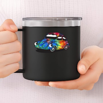 Discover Volkswagen Beetle Bug Classic Style Psychedelic 14oz Stainless Steel Tumblers