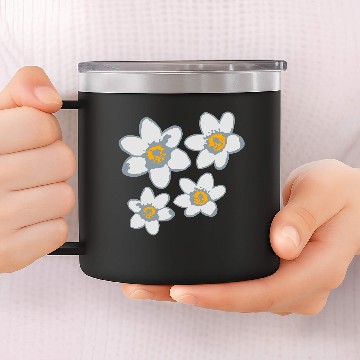Discover pattern design flower beautiful daisy flower butte 14oz Stainless Steel Tumblers