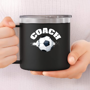Discover Soccer Coach 14oz Stainless Steel Tumblers