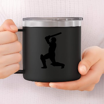 Discover Cricket Player 14oz Stainless Steel Tumblers
