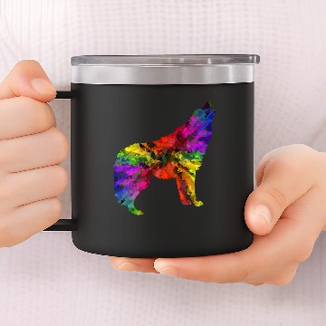 Discover Multispectral Gem Howling Wolf 14oz Stainless Steel Tumblers