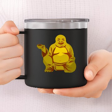 Discover Buddha with cup 14oz Stainless Steel Tumblers