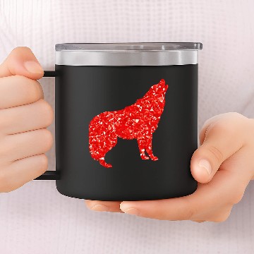 Discover Ruby Howling Wolf 14oz Stainless Steel Tumblers