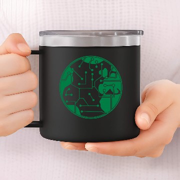 Discover earth technology networked data information electr 14oz Stainless Steel Tumblers