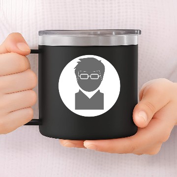 Discover Icon: Engineer Grey on White 14oz Stainless Steel Tumblers