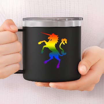 Discover Rainbow unicorn (gradient remix) 14oz Stainless Steel Tumblers