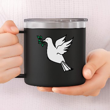 Discover Dove and olive branch 3 14oz Stainless Steel Tumblers