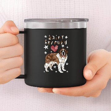 Discover Geometric Saint Bernard 14oz Stainless Steel Tumblers