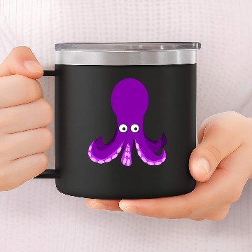 Discover Cartoon Octopus 2 14oz Stainless Steel Tumblers