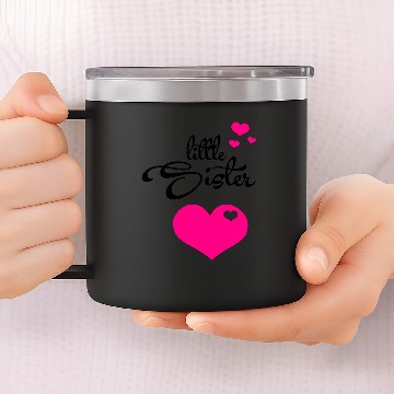 Discover Little Sister with Cute Hearts 14oz Stainless Steel Tumblers
