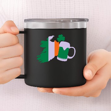 Discover St Patricks Day, Irish Beer, Clover 14oz Stainless Steel Tumblers
