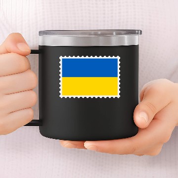 Discover Ukraine flag stamp 14oz Stainless Steel Tumblers
