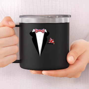 Discover Wedding Union Jack Bow Tie 14oz Stainless Steel Tumblers