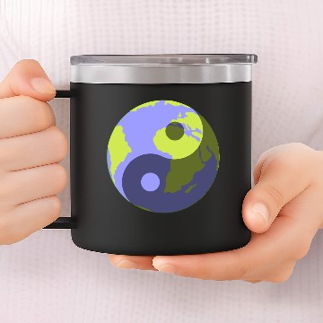 Discover Blue planet ying and yang 14oz Stainless Steel Tumblers