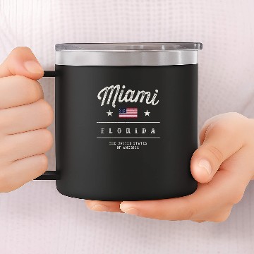 Discover Miami Florida USA 14oz Stainless Steel Tumblers