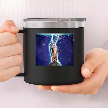 Discover Thunder warrior cat 14oz Stainless Steel Tumblers
