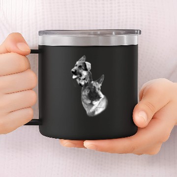 Discover German Shepherd Charcoal 2 14oz Stainless Steel Tumblers