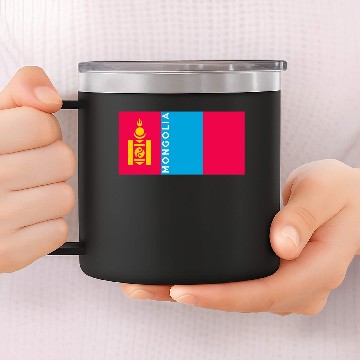 Discover mongolia country flag symbol name text 14oz Stainless Steel Tumblers