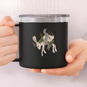 Discover Believe - Jackalope & Luna Moth Art 14oz Stainless Steel Tumblers