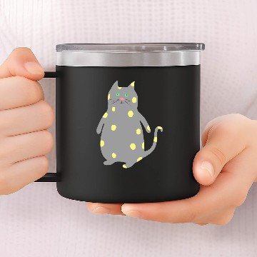 Discover Cute grey Spotted Cat 14oz Stainless Steel Tumblers