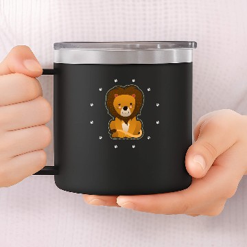 Discover Lion and Paw Prints 14oz Stainless Steel Tumblers