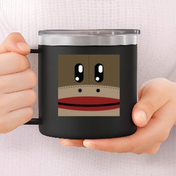 Discover Sock Monkey Face Products 14oz Stainless Steel Tumblers