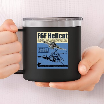 Discover Aviation Art  “F6F Hellcat" 14oz Stainless Steel Tumblers