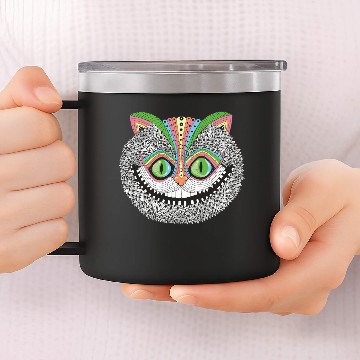 Discover Psychedelic Cheshire Cat Sweat 14oz Stainless Steel Tumblers