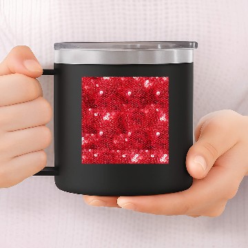Discover Faux Red Sequin Image  Background 14oz Stainless Steel Tumblers