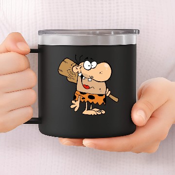 Discover Caveman With Club 14oz Stainless Steel Tumblers