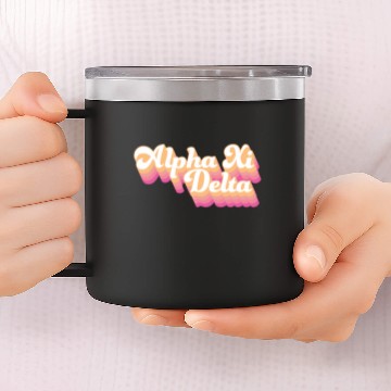 Discover Alpha Xi Delta | Groovy Script 14oz Stainless Steel Tumblers