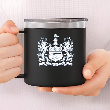 Discover Alpha Xi Delta Crest Blue 14oz Stainless Steel Tumblers