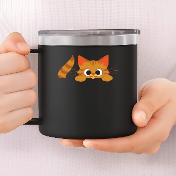 Discover Cat Pocket Topper 14oz Stainless Steel Tumblers