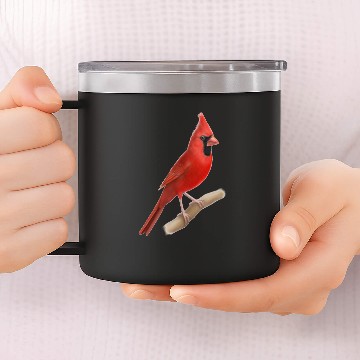 Discover Northern Cardinal Red Bird 14oz Stainless Steel Tumblers