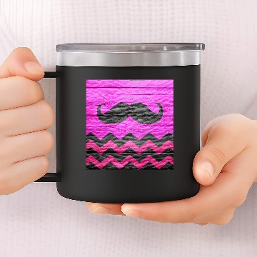 Discover Mustache Chevron Modern Wood 14oz Stainless Steel Tumblers