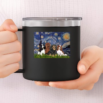 Discover Cavaliers (four) - Starry Night 14oz Stainless Steel Tumblers