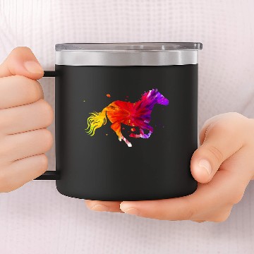 Discover Colorful Horse Sleeveless 14oz Stainless Steel Tumblers