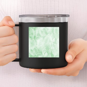 Discover Light Green Shell Pattern 14oz Stainless Steel Tumblers