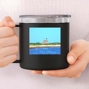 Discover Block Island North Light 14oz Stainless Steel Tumblers