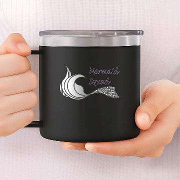Discover Mermaid Squad in light grey 14oz Stainless Steel Tumblers