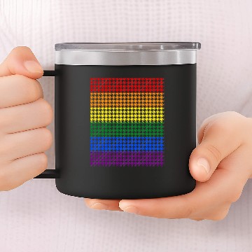 Discover Rainbow Houndstooth 14oz Stainless Steel Tumblers