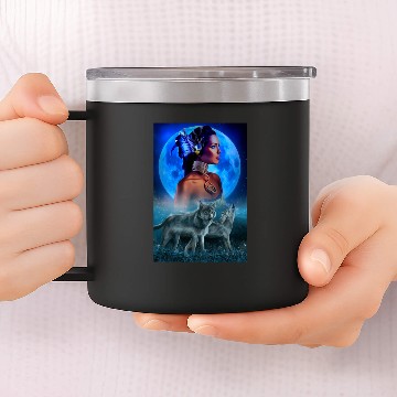 Discover girl and wolves 14oz Stainless Steel Tumblers