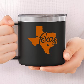 Discover Burnt Orange Texas Heart 14oz Stainless Steel Tumblers