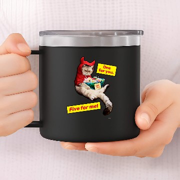 Discover Cranky Devil Cat 14oz Stainless Steel Tumblers