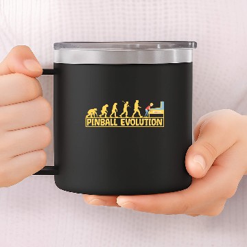 Discover Pinball machine Arcade Evolution 14oz Stainless Steel Tumblers