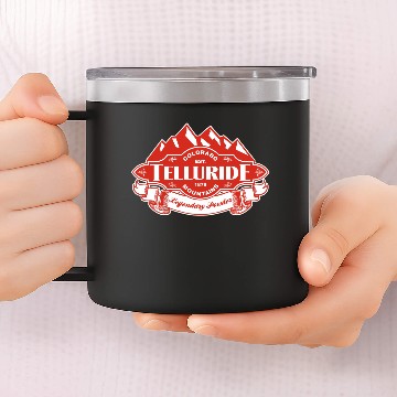 Discover Telluride Mountain Emblem Color 14oz Stainless Steel Tumblers