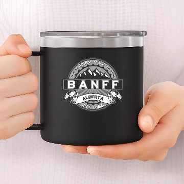 Discover Banff Gray Logo 14oz Stainless Steel Tumblers