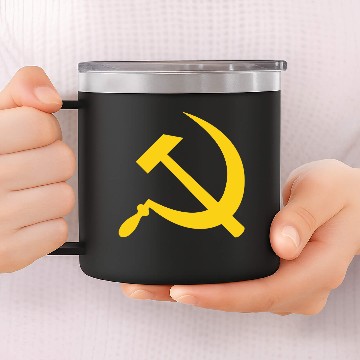 Discover Hammer and sickle (yellow) 14oz Stainless Steel Tumblers